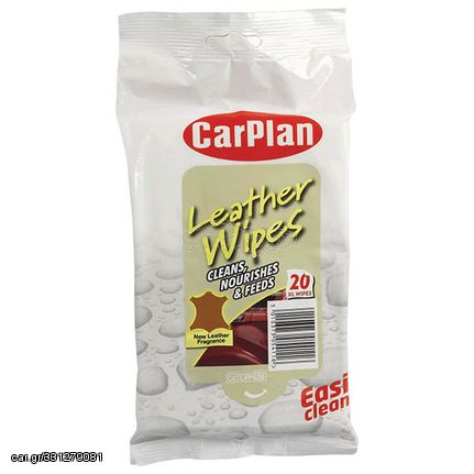 CarPlan ΠΑΝΑΚΙΑ ΚΑΘΑΡΙΣΜΟΥ ΔΕΡΜΑΤΩΝ 20ΤΕΜ CARPLAN LEATHER WIPES | Pancarshop