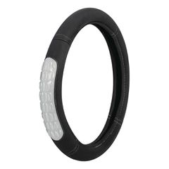 ΚΑΛΥΜΜΑ ΤΙΜΟΝΙΟΥ GEL GRIP (S) 35/37cm ΜΙΚΡΟΙΝΕΣ/ΤΖΕΛ ΜΑΥΡΟ/ΓΚΡΙ ΑΟΣΜΟ ECO-FRIENDLY | Pancarshop