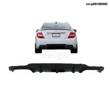 Diffuser Πίσω Προφυλακτήρα Για Mercedes-Benz C-Class W204 11-14 Facelift Amg C63 Look Με 2 Διπλές Εξατμίσεις Δεξιά & Αριστερά Από Abs Πλαστικό 1 Τεμάχιο