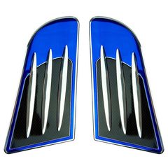 Αεραγωγοί Φτερών Πλαϊνοί Διακοσμητικοί Αυτοκόλλητοι Μπλε / Χρώμιο 16x8.5cm 2 Τεμάχια