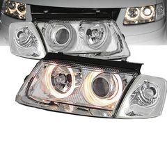 Μπροστινά Φανάρια Set Για Vw Passat 3B 96-00 Angel Eyes Χρωμίου H7/H7 Depo