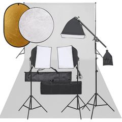 Κιτ Φωτογραφικού Στούντιο με Σετ Φώτα, Φόντο & Ανακλαστήρα 3094696