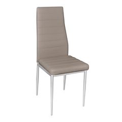 JETTA Καρέκλα, Μέταλλο Χρώμιο, Pvc Cappuccino (Συσκ.6)