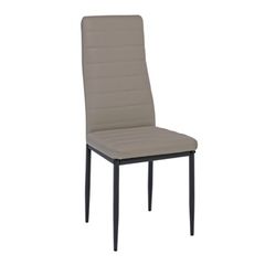 JETTA Καρέκλα, Μέταλλο Βαφή Μαύρο, Pvc Cappuccino Full K/D Συσκ.6
