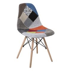 ART Wood Kαρέκλα Ξύλο - PP Ύφασμα Patchwork