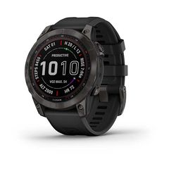 GARMIN Fenix 7 Sapphire Solar Titanium Carbon Gray DLC with Black GA-010-02540-21