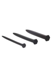 Silicone Rugged Nail Plug Set - Urethral Sounding - Black-thumb-1