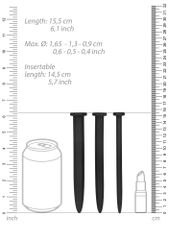 Silicone Rugged Nail Plug Set - Urethral Sounding - Black-thumb-3