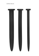 Silicone Rugged Nail Plug Set - Urethral Sounding - Black-thumb-4