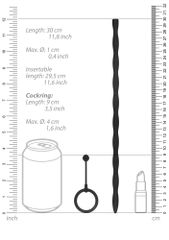 Silicone Plug & Cock Ring Set - Urethral Sounding - Black-thumb-6