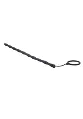 Silicone Plug & Cock Ring Set - Urethral Sounding - Black-thumb-4