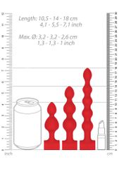 Silicone USB-Rechargeable Anal Set - Red-thumb-3
