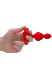 Silicone USB-Rechargeable Anal Set - Red-thumb-1