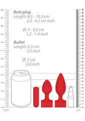 Silicone USB-Rechargeable Anal Set - Red-thumb-2