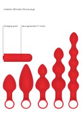 Silicone USB-Rechargeable Anal Set - Red-thumb-4