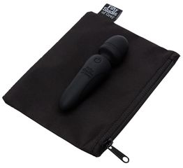 Sensation Rechargeable Mini Wand Vibrator - Black-thumb-2