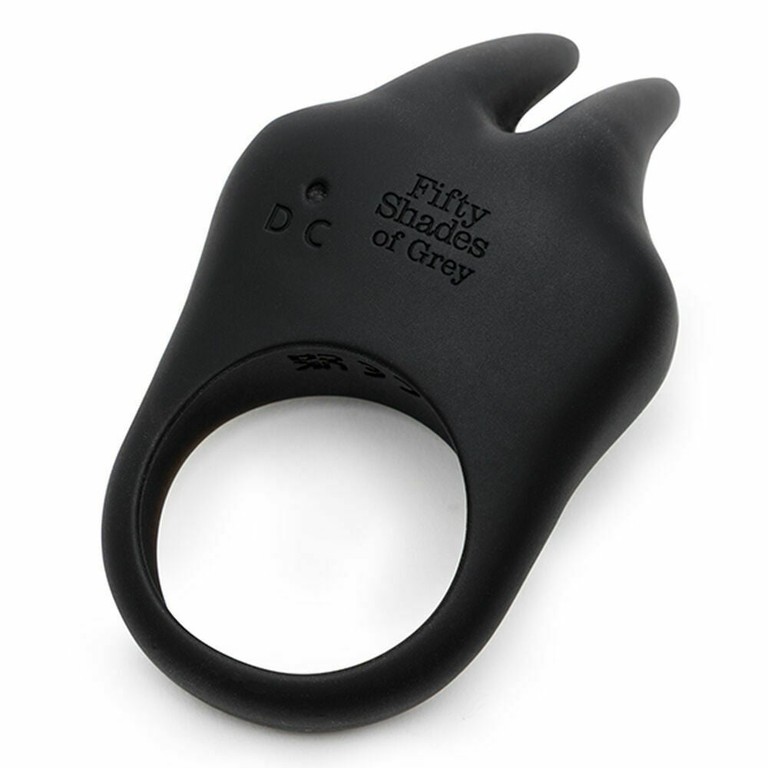 Sensation Rechargeable Vibrating Rabbit Love Ring - Black