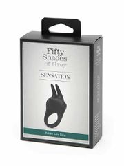 Sensation Rechargeable Vibrating Rabbit Love Ring - Black-thumb-2