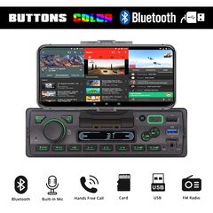 Radio USB με Bluetooth MP3 και βάση για κινητό (1-DIN OEM universal ηχοσύστημα ραδιόφωνο αυτοκινήτου τηλέφωνο 1DIN radioUSB ράδιο SD Card microSD 4 x 60 Watt μικρόφωνο ανοιχτή ακρόαση 1 DIN 4x60W lcd