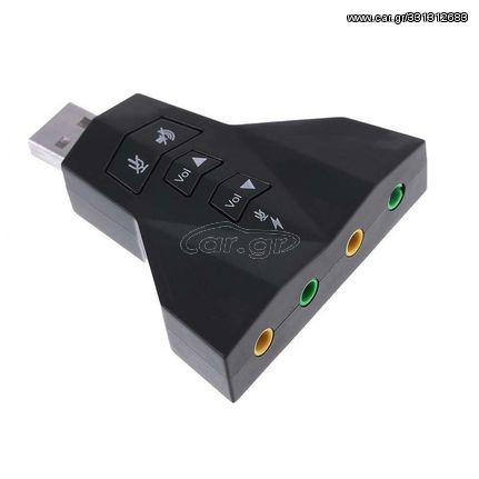 POWERTECH κάρτα ήχου USB CAB-U037, 7.1CH, έξοδος μικρόφωνου & ακουστικού