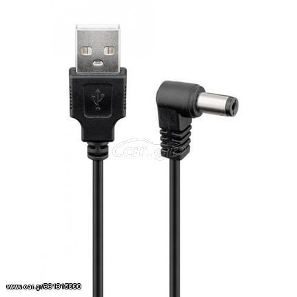 POWERTECH καλώδιο USB σε DC 5.5x2.5mm CAB-U121, copper, 1.5m, μαύρο