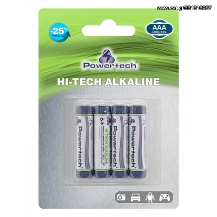 POWERTECH Hi-Tech Αλκαλικές μπαταρίες PT-944, AAA LR03 1.5V, 4τμχ