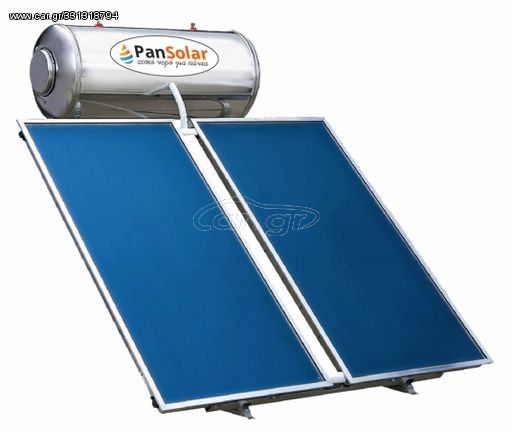 PanSolar - Ηλιακός Θερμοσίφωνας 200 λίτρα Διπλής Ενέργειας PanSolar Glass Επιλεκτικός 4,0m².