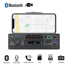 Radio USB με Bluetooth MP3 και βάση για κινητό (1-DIN OEM universal τηλέφωνο ηχοσύστημα ραδιόφωνο αυτοκινήτου 1DIN radioUSB ράδιο smartphone SD Card microSD 4 x 60 Watt ανοιχτή ακρόαση 1 DIN 4x60W lcd