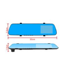 Βίντεο καταγραφέας DVR 1080 FULL HD με 4" LCD οθόνη στον καθρέφτη με κάμερα οπισθοπορείας και καταγραφή-thumb-2