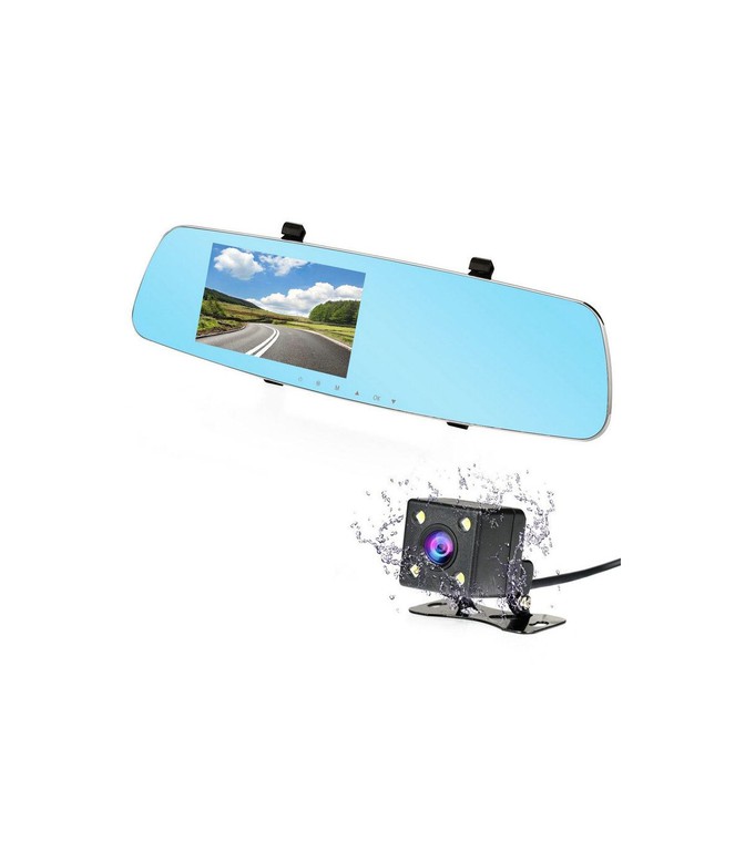 Βίντεο καταγραφέας DVR 1080 FULL HD με 4,3" LCD οθόνη στον καθρέφτη με κάμερα οπισθοπορείας και καταγραφή