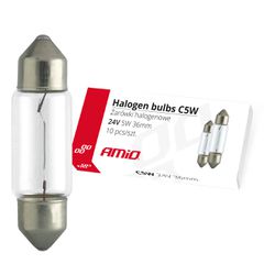 Amio - Λαμπτήρες Πλαφονιέρας C5W 24V 5W 36mm Αλογόνου για Φορτηγά - 10 τεμ. (01000/AM)