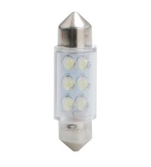 ΛΑΜΠΑΚΙΑ ΠΛΑΦΟΝΙΕΡΑΣ C5W/C10W 12V 0,37W SV8,5 36mm LED 6xFlux 3mm ΠΡΑΣΙΝΟ M-TECH - 1 ΤΕΜ.
