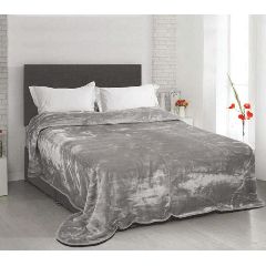 Κουβέρτα μονόχρωμη "Velvet" 550 grm/m2 100% πολυεστέρας διαστάσεων 220x240cm σε απόχρωση Elephant
