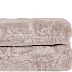 Κουβέρτα μπεζ βελούδινη "Velvet" 550 grm/m2 100% πολυεστέρας διαστάσεων 160x220cm