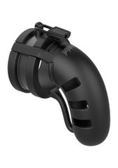 Model 19 - Chastity - 4.5"" - Silicone Cage Ballsplitter - Black-thumb-1