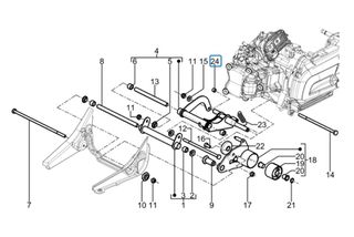 Αποστάτης Μοχλικού Piaggio Beverly 350 4T 4V ie E3 ABS 2015 ZAPM69 657451