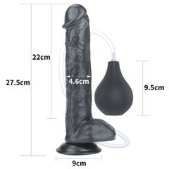 11'' Squirting Extreme Dildo - Black-thumb-4