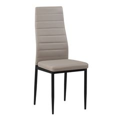 JETTA Καρέκλα, Μέταλλο Βαφή Μαύρο, Pvc Cappuccino (Συσκ.6)