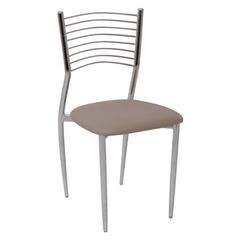 VIVIAN Καρέκλα Μέταλλο Χρώμιο, PVC Cappuccino