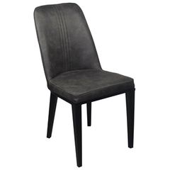 CASTER Καρέκλα Μέταλλο Βαφή Μαύρο, Ύφασμα Suede Ανθρακί