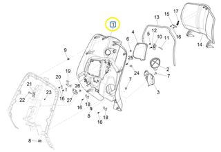 Ντουλάπι Αβαφο Vespa Sprint 150 4T 3V ie ABS E3 2015 ZAPM81401 1B003333