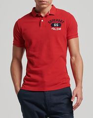 Superdry Ανδρική Βαμβακερή Μπλούζα Polo "VINTAGE SUPER" Κόκκινο Regular Fit (M1110349A-WA7) (100% Βαμβάκι)