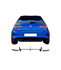 Diffuser Πίσω Προφυλακτήρα Για VW Golf VII (7) 13-17 Για R Έκδοση Mat Black 3 Bars & 2 Side Splitters Από Πλαστικό 3 Τεμάχια