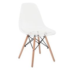 ART Wood Καρέκλα Πόδια Οξιά, Κάθισμα PET Clear