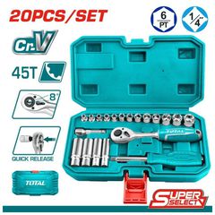 TOTAL ΕΠΑΓΓ. ΚΑΣΕΤΙΝΑ ΚΑΡΥΔΑΚΙΑ 1/4" 20ΤΕΜ SUPER SELECT (THT141201)