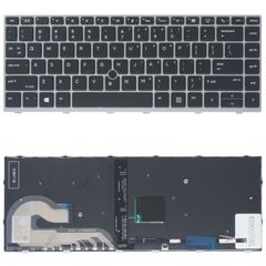 Πληκτρολόγιο - Laptop Keyboard για HP EliteBook 745 840 846 G5 G6 L14377-001 L14379-001 US Backlight Pointer Black with Silver Frame ( Κωδ.40906USBL )