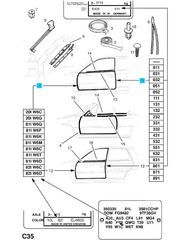 OPEL ΛΑΣΤΙΧΟ ΠΟΡΤΑΣ ΑΡ & ΔΞ ΓΚΡΙ Α-F 53 n - 90439505