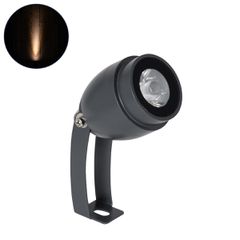 GLOBOSTAR® TREEGAL 90460 Φωτιστικό Σποτ για Φυτά - Δέντρα με Βάση Μπετού & Κορμού LED 3W 315lm 15° DC 24V Αδιάβροχο IP67 Ultra Θερμό Λευκό 2200K Dimmable - Bridgelux SMD Chip - Γκρι Ανθρακί - Μ5 x Π5