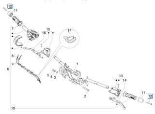 Βίδα Αντίβαρου Τιμονιού Vespa GTV 300 4T 4V ie NOABS E3 ZAPM45201 2010-2013 1B006376