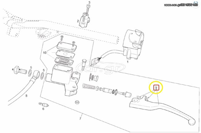 Μανέτα Φρένου Αριστερή Derbi Rambla 300 E3 2010-2011 (EMEA) VTHRA1C AP8213601